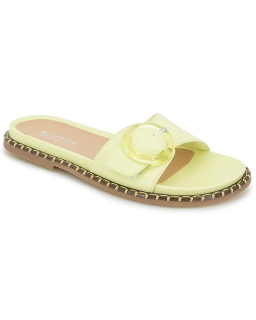 Kenneth Cole Yellow Syrena Round Toe Flat Sandals