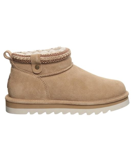 BEARPAW Natural Langly Platform Pull-on Short Boots