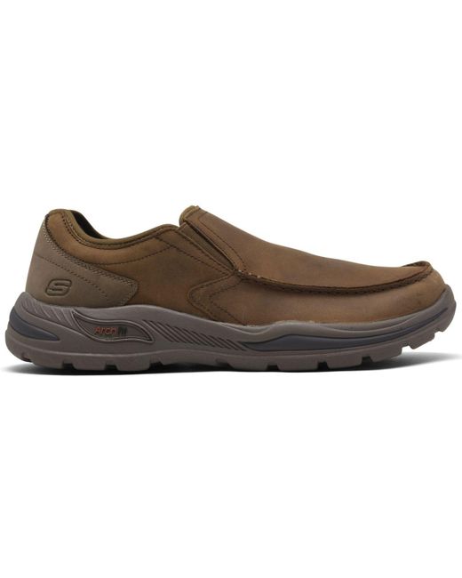 Skechers Leather Just Arch Support Slipon Loafer Casual Sneakers From