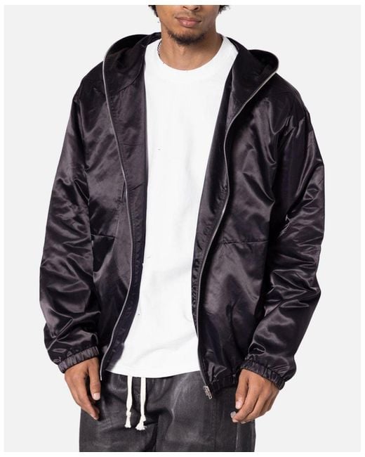 MNML Blue Full Zip Paneled Fight Jacket for men