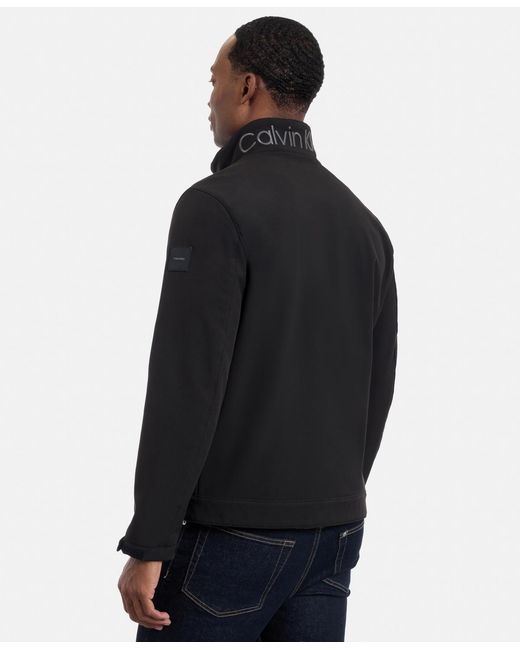 Calvin Klein Blue Water Resistant Softshell Jacket for men