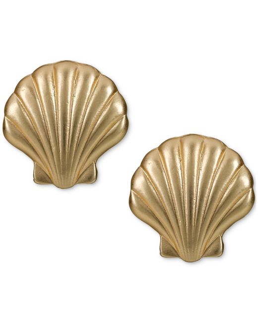 Patricia Nash Metallic Gold-tone Seashore Shell Stud Earrings