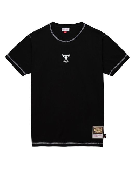 Mitchell & Ness Black Chicago Bulls Hardwood Classics Contrast 2k Graphic T-shirt for men