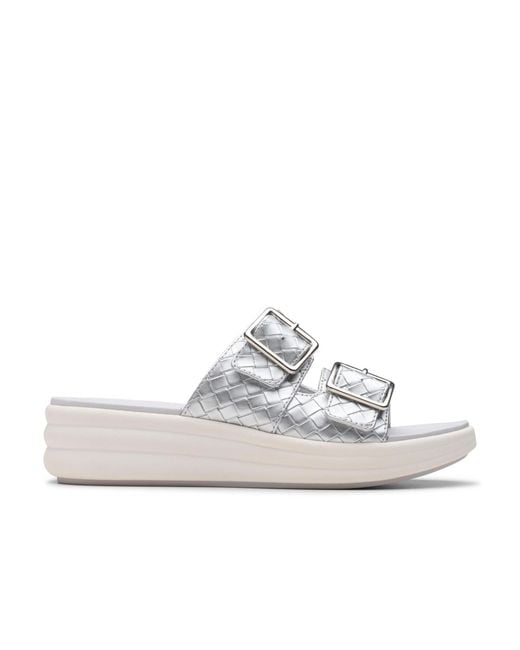 Clarks White Cloud Steppers Drift Peep Toe Sandals