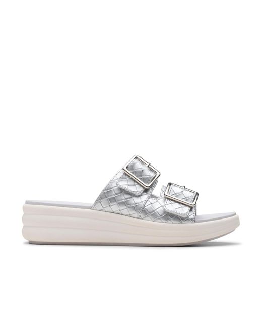 Clarks White Cloud Steppers Drift Peep Toe Sandals
