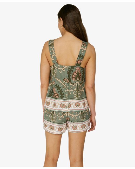 Sanctuary Green Button-front Relaxed Tank Top