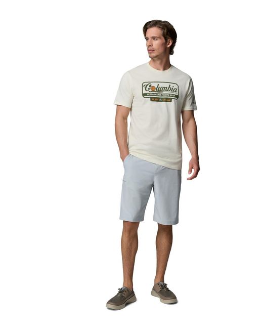 Columbia White Pfg Jake Graphic T-shirt for men