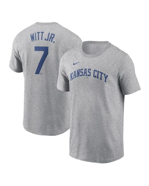 Nike Gray Bobby Witt Jr. Kansas City Royals Fuse Name Number T-shirt for men