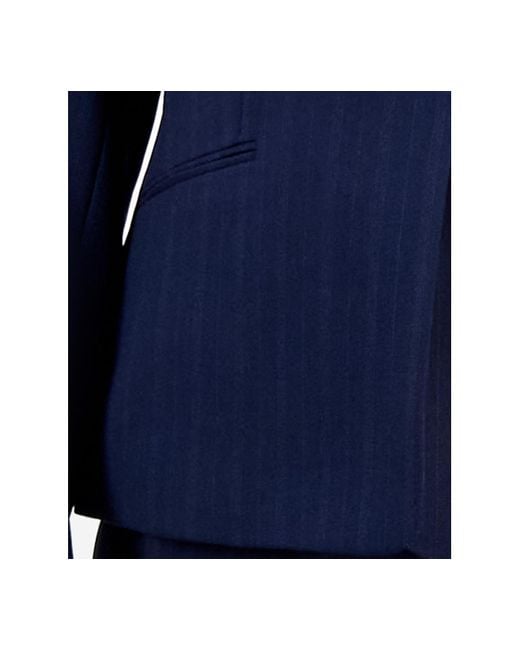 Le Suit Blue Notch-collar One-button Pantsuit Set