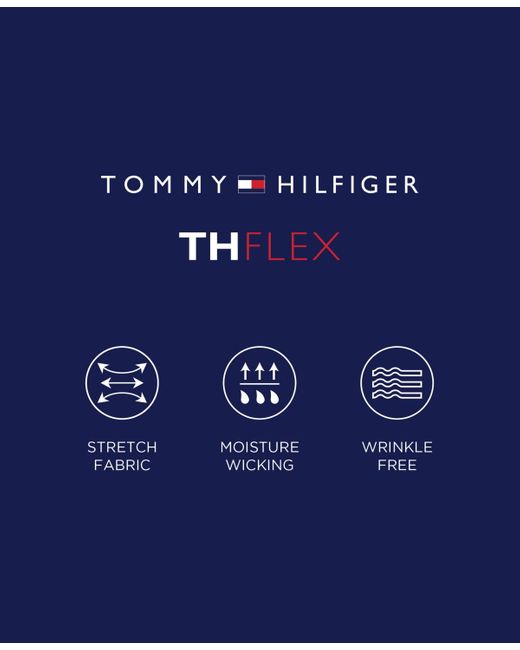 Tommy Hilfiger White Th Flex Regular Fit Wrinkle Resistant Stretch Twill Dress Shirt for men