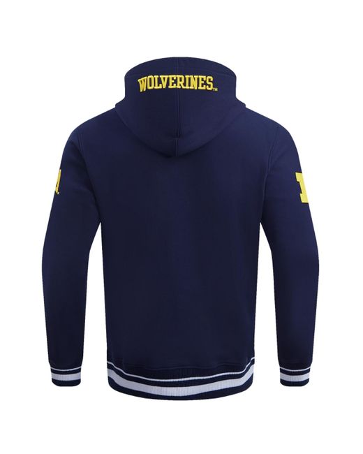 Pro Standard Blue Michigan Wolverines Script Tail Pullover Hoodie for men
