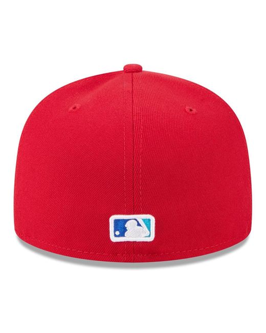 KTZ Red Cincinnati S 2025 Big League Chew 59fifty Fitted Hat for men