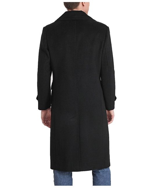 Landing Leathers Black Men Peter Wool Blend Long Walker Coat for men