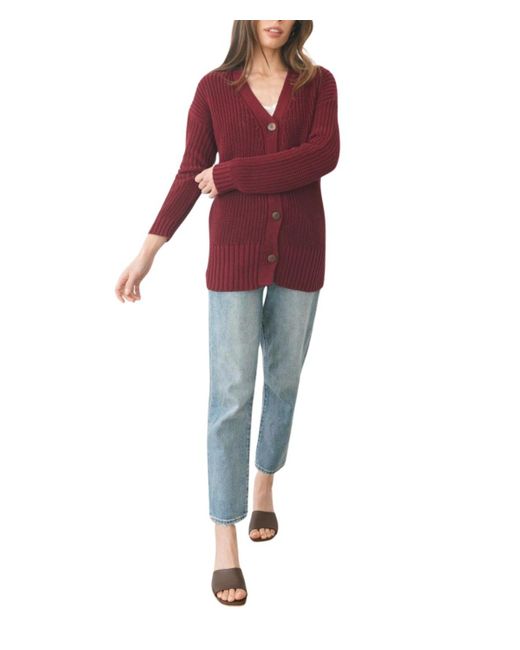 Paneros Clothing Red Cotton Emily Cardigan