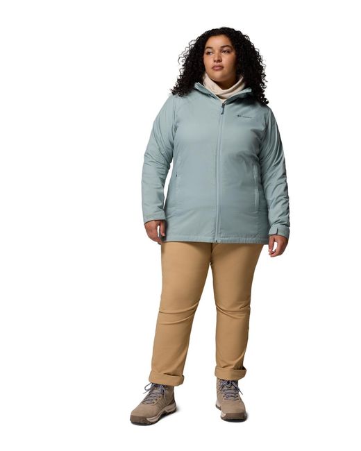Columbia Blue Plus Size Switchback Lined Long Zipper Jacket