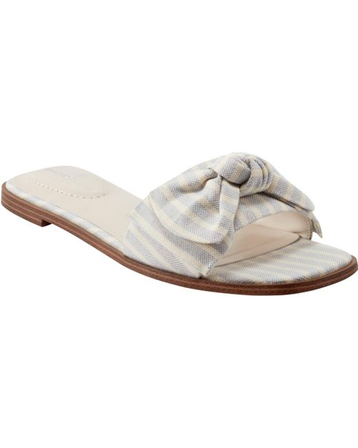 Bandolino White Violeta Bow Flat Slide Sandals