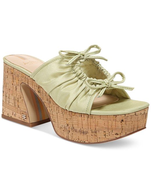 Sam Edelman Dova Cork Platform Sandals in Natural | Lyst