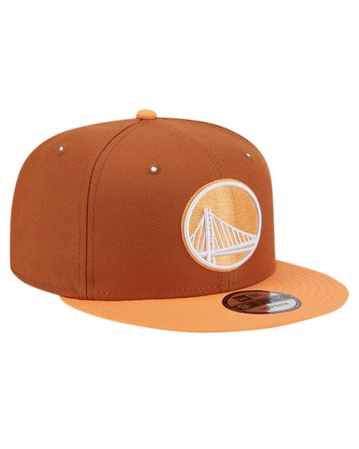 KTZ Brown/orange Golden State Warriors 2-tone Color Pack 9fifty Snapback Hat for men