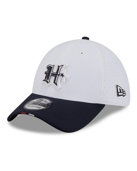 KTZ Blue White/navy Houston Texans 2025 Nfl Training Camp 39thirty Flex Hat for men