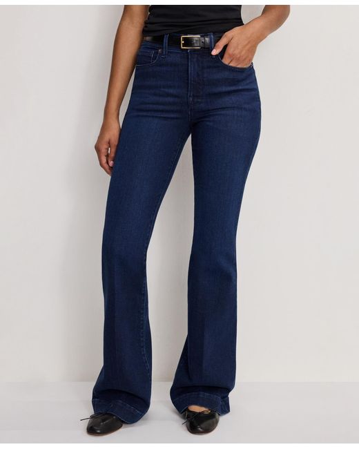 GOOD AMERICAN Blue Slim Fit Flare Leg Jeans