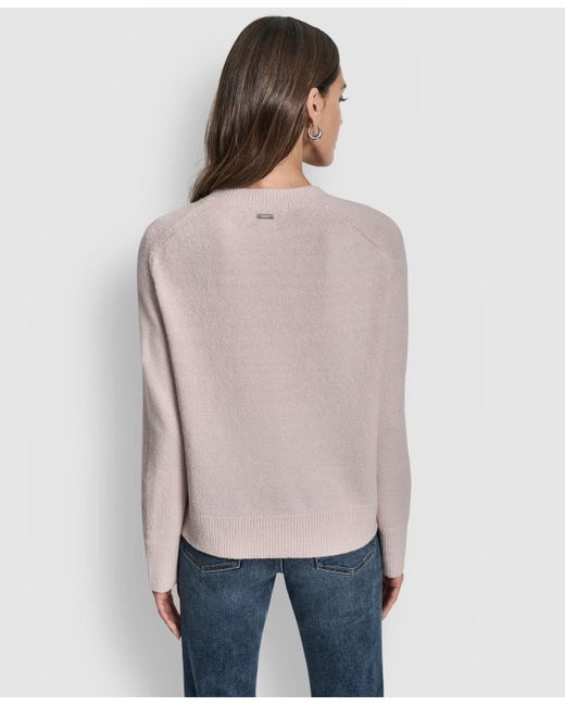 DKNY Natural Crewneck Long-sleeve Sweater