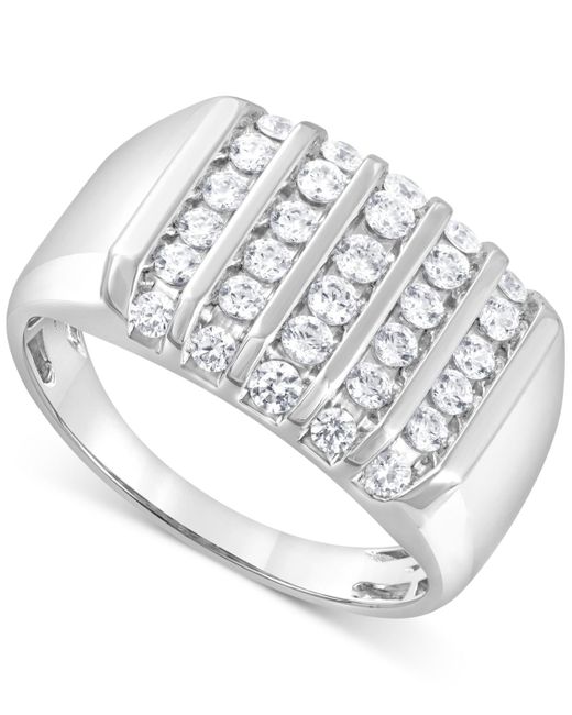 Macy's White Diamond Multirow Cluster Ring (1 Ct. T.w. for men