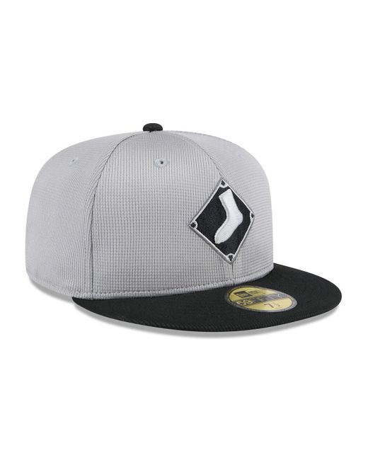 KTZ Gray/black Chicago White Sox 2025 Batting Practice 59fifty Fitted Hat for men