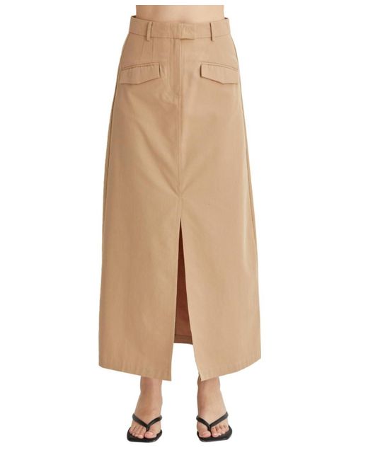 Crescent Natural Yunes Cotton Midi Skirt