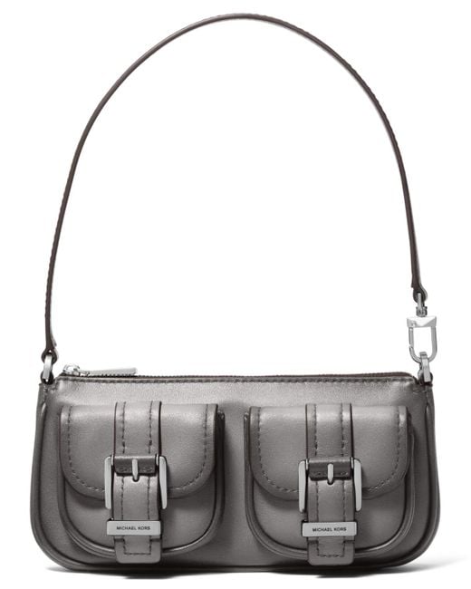 Michael Kors Gray Zoe Small Convertible Pouchette Bag