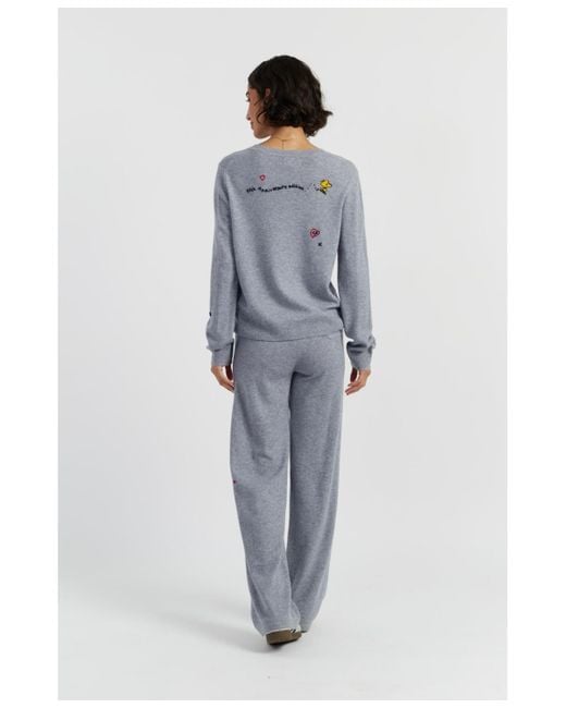 Chinti & Parker White Wool Cashmere Peanuts Original Sweater