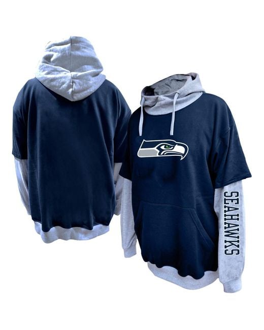 Profile Men's Blue College Navy/heather Gray Seattle Seahawks Big