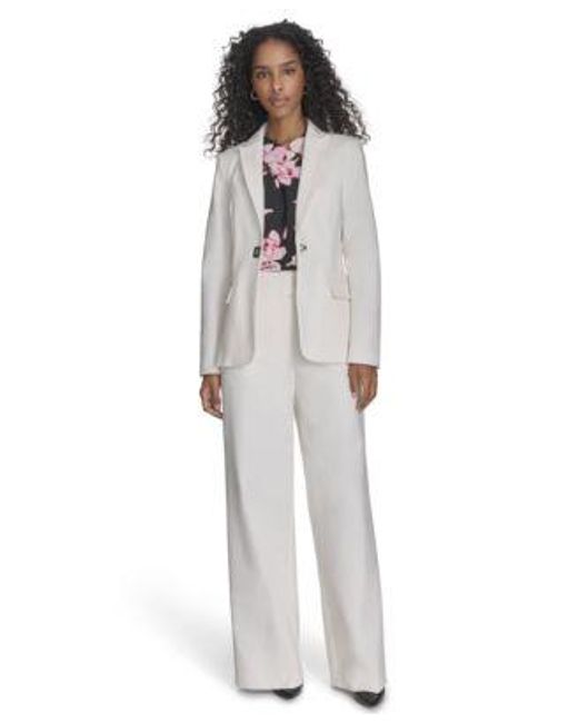 Calvin Klein Gray One Button Blazer Wide Leg Pants