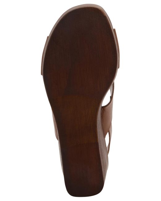 Steve Madden Brown Galaxy Wooden Platform Wedge Sandals