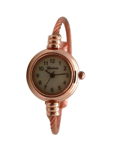 Olivia Pratt Brown Thin Swirl Delicate Bangle Watch