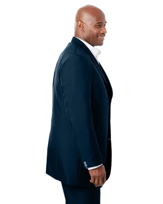 Kingsize Blue Big & Tall Easy Movement Three-button Jacket for men