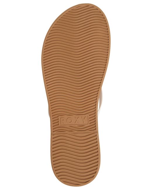 Roxy White Calabasas Round Toe Flat Sandals