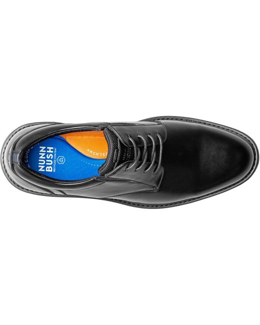 Nunn Bush Black Gates Plain Toe Oxfords for men
