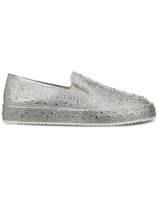 INC International Concepts White Lenna Slip-on Embellished Sneakers
