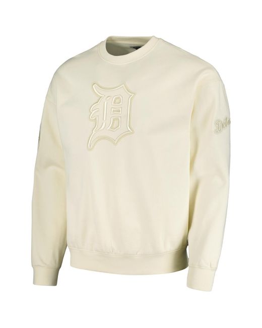Pro Standard Natural Detroit Tigers Neutral Drop Shoulder Pullover Sweatshirt for men