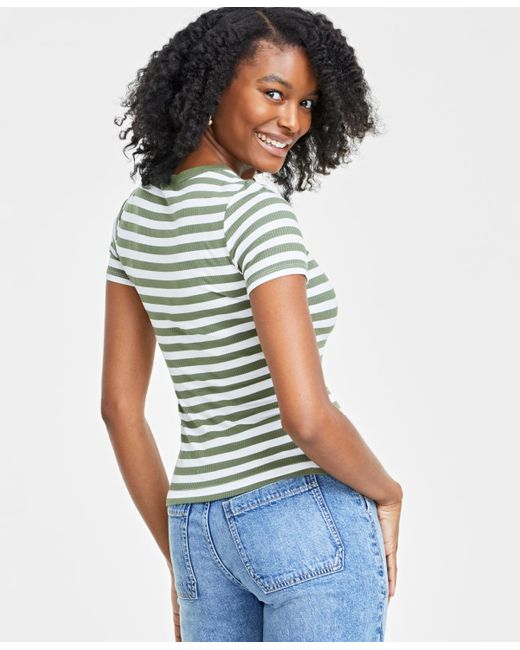 On 34th Blue Ribbed T-shirt