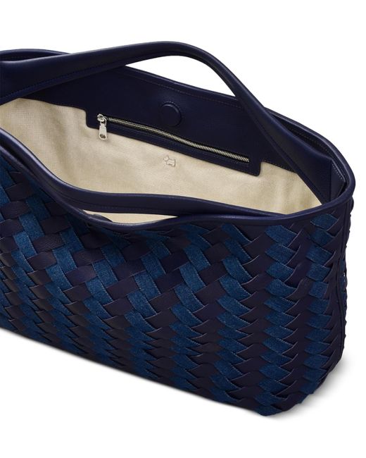 Radley Blue Devonshire Row Denim Large Open Top Grab Bag