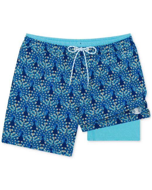 Chubbies Blue The Fan Outs Quick-dry 5-1/2" Swim Trunks for men