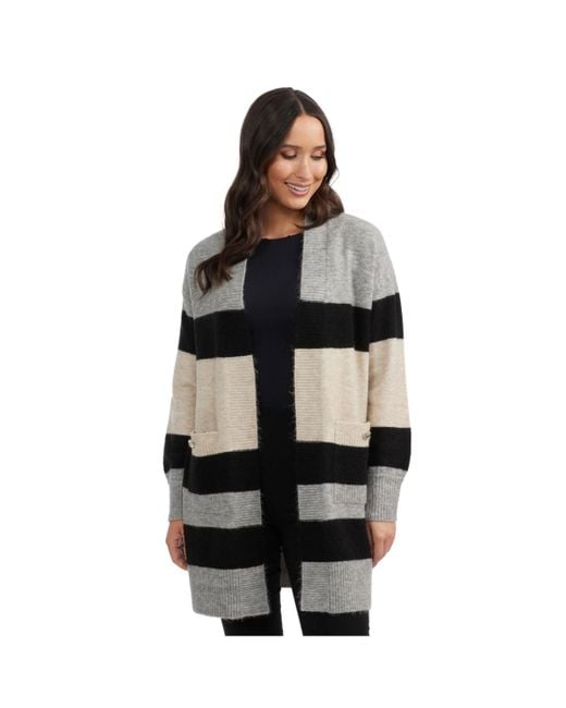 Ellen Tracy Open Front Cardigan Sweater in Black Lyst