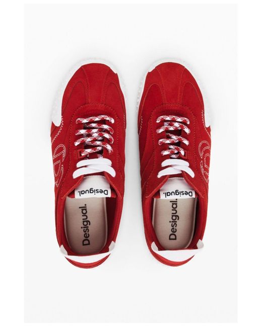 Desigual Red Retro Sneaker Tongue