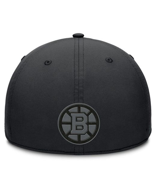 Fanatics Black Boston Bruins Authentic Pro Road Team Code Flex Hat for men