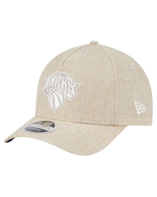 KTZ Natural New York Knicks Injection Woven A-frame 9forty Adjustable Hat for men