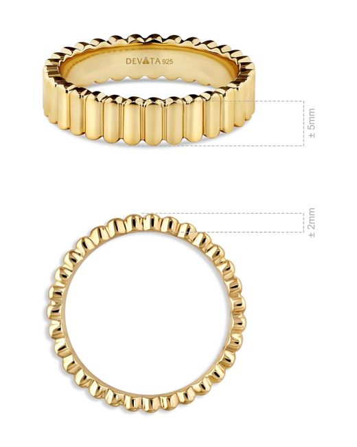 DEVATA Metallic Ribbed Band Ring