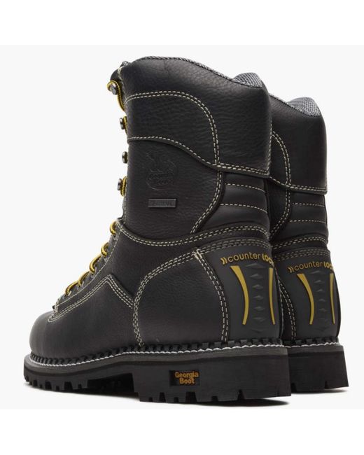 Georgia Boot Black Amp Lt Logger Low Heel Waterproof Work Boot for men
