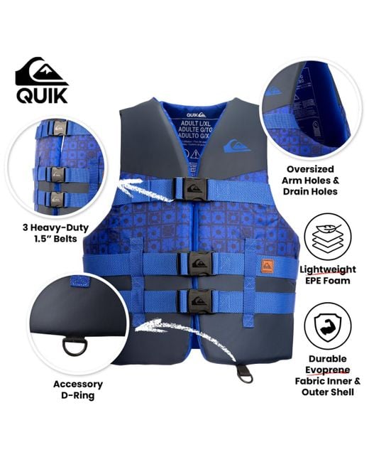 Quiksilver Blue Uscg Approved Life Vest for men