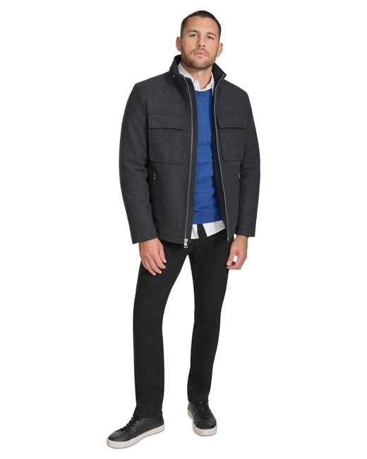 Calvin Klein Gray Outerwear Jacket,dark Charcoal,large for men